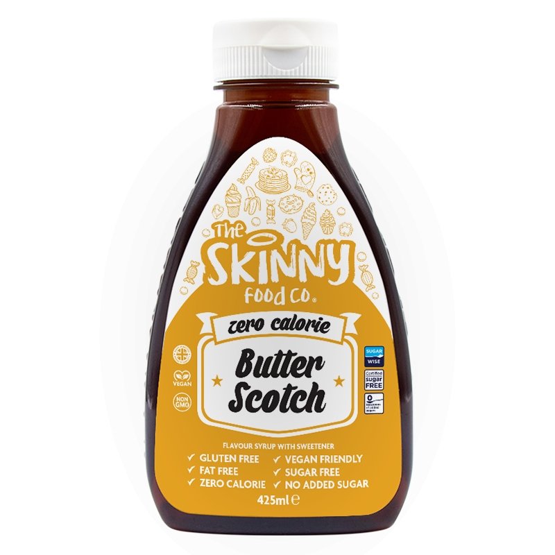Butterscotch Flavour Sauce - Zero Calorie Sugar Free Skinny Syrup - 425ml