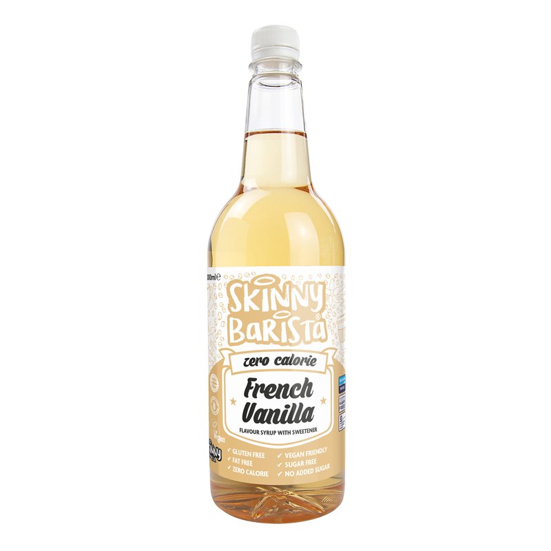 French Vanilla Flavour Syrup - Zero Calorie Sugar Free Skinny Coffee  - 1 Litre