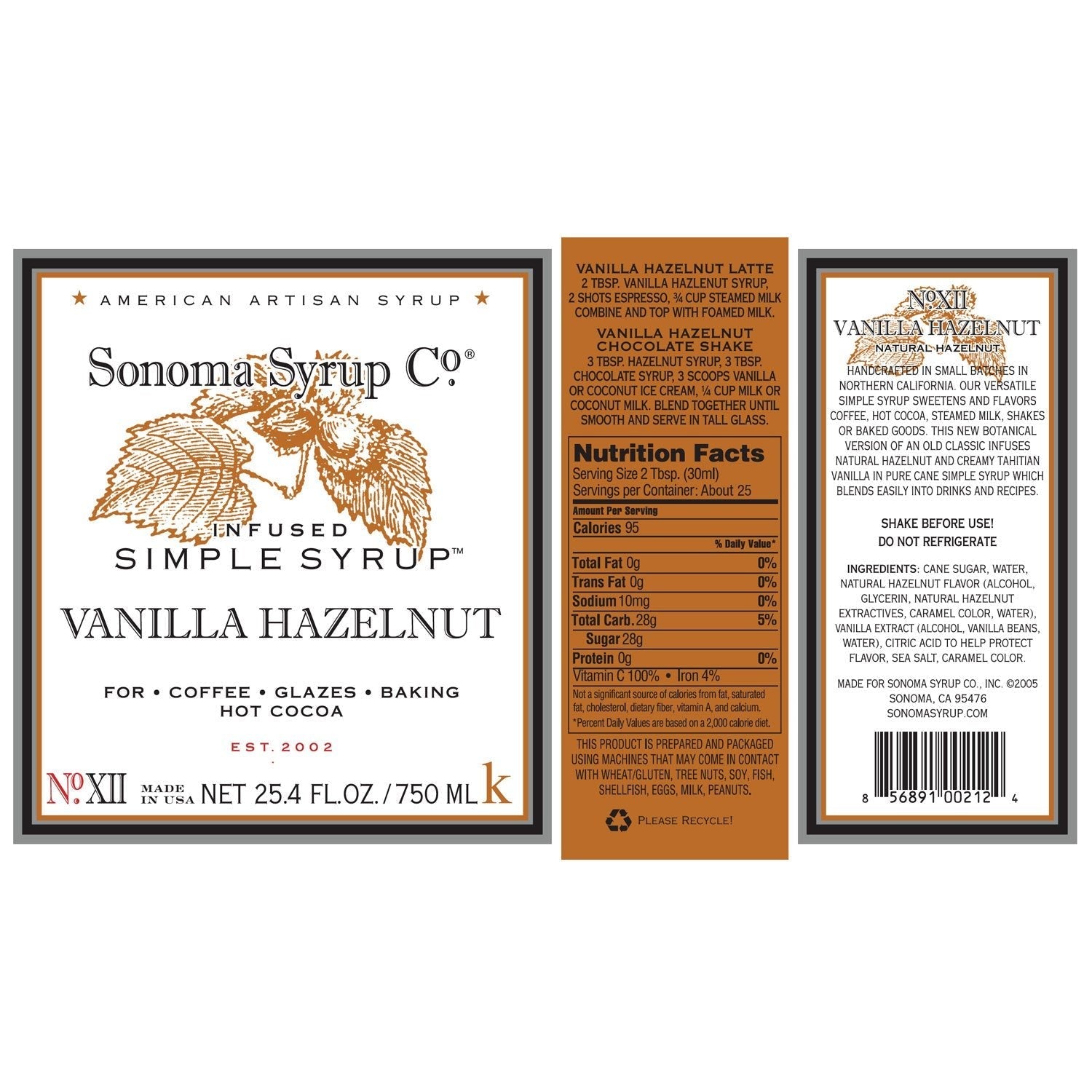 No. 12 Hazelnut Infused Simple Syrup