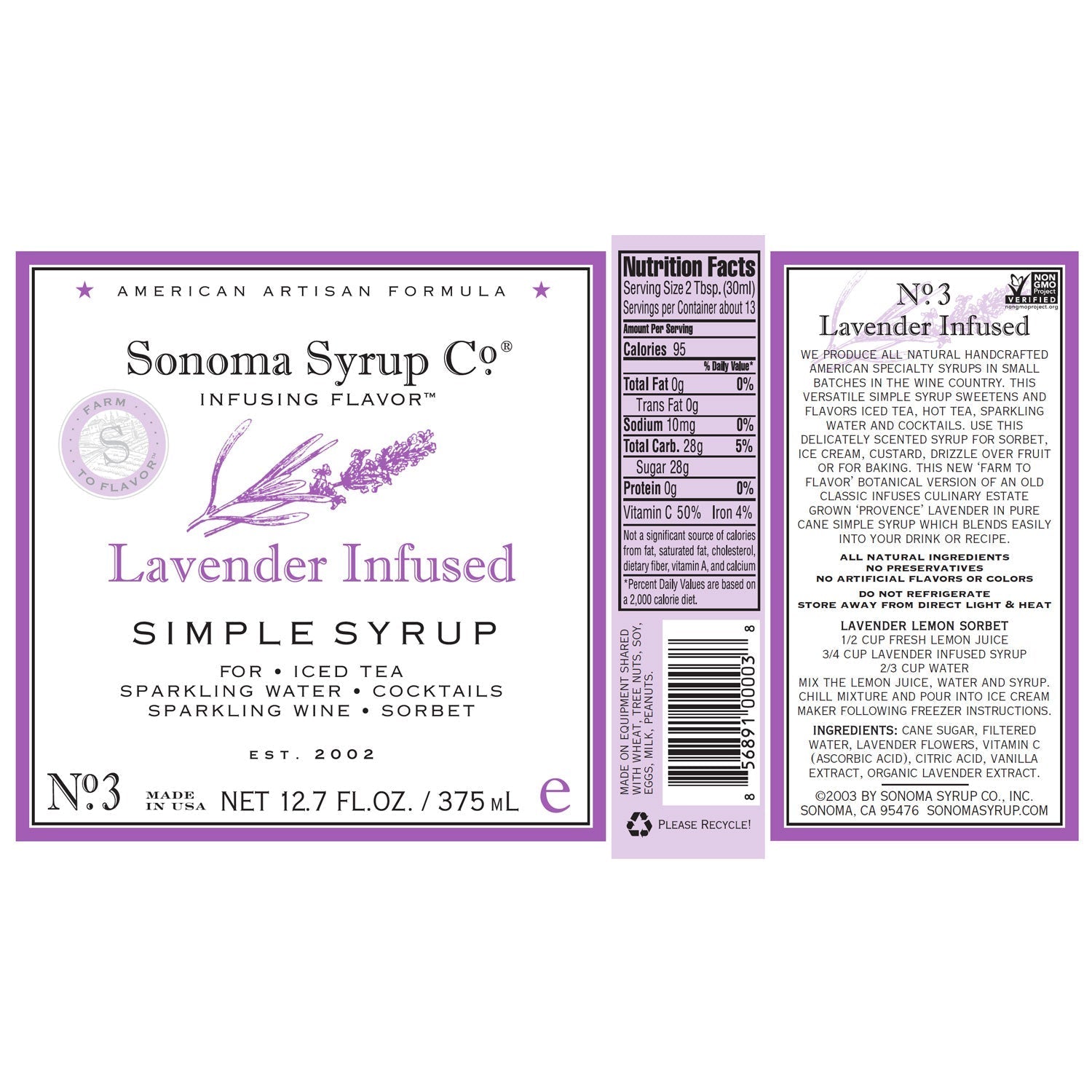 No. 3 Lavender Infused Simple Syrup